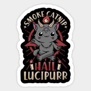 Smoke Catnip Hail Satan - Satanic Symbols Gift Sticker